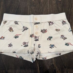 Brandy Melville Cream Patterned Shorts